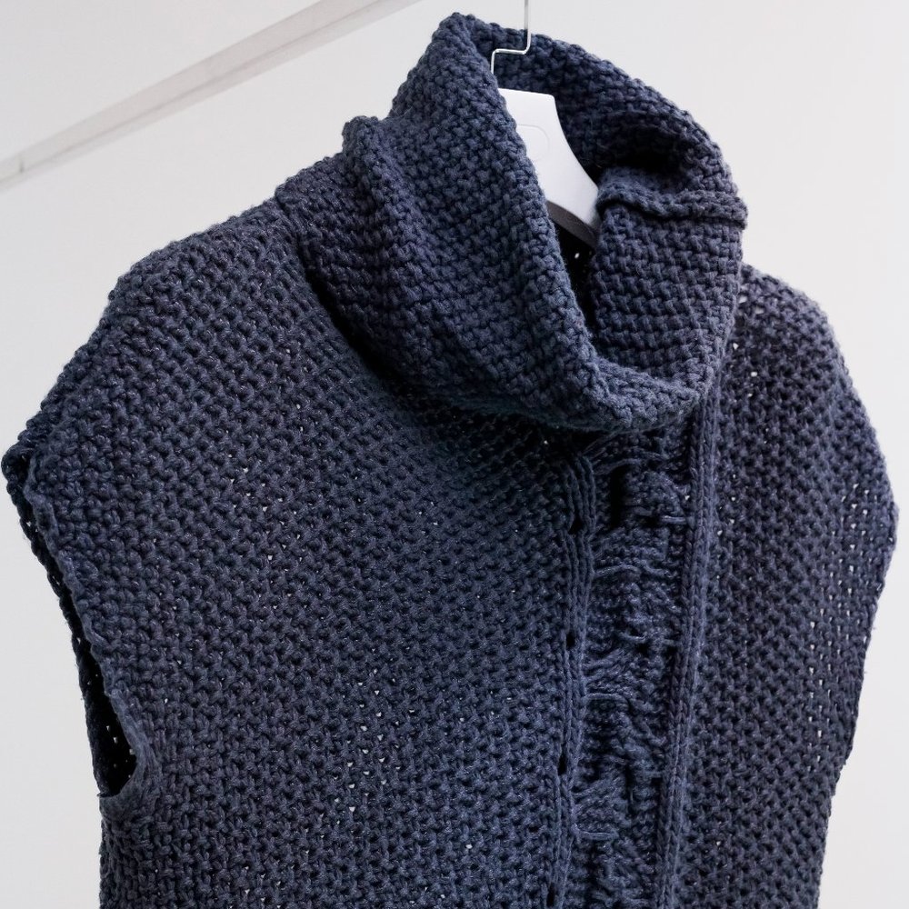 Sarah Pacini Blue Knit Wool Tunic
